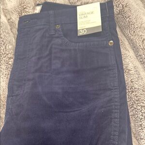 Vintage Slim Blue Corduroy Pants